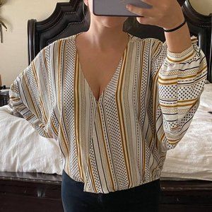 Fab' Rik Long Sleeve Striped Blouse